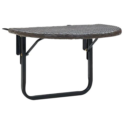 vidaXL Table de balcon Marron 60x60x40 cm Résine tressée, Tuin en Terras, Tuinsets en Loungesets, Verzenden