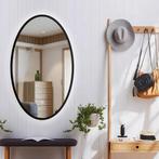 Ovale LED spiegel met zwart metalen frame - 500x900mm, Huis en Inrichting, Woonaccessoires | Spiegels, Verzenden, Nieuw, Ovaal