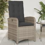 vidaXL Chaise inclinable de jardin avec coussins gris, Verzenden