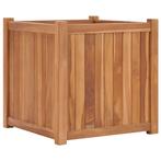 vidaXL Plantenbak verhoogd 50x50x50 cm massief teakhout, Verzenden, Nieuw