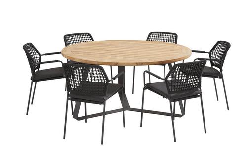Taste by 4 Seasons Barista eetset antraciet met Basso tafel, Tuin en Terras, Tuinsets en Loungesets