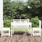 vidaXL 4-delige Tuinset massief grenenhout wit, Tuin en Terras, Verzenden, Nieuw, Tuinset