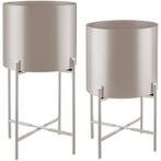 tectake Plantenstandaard Mine, 2-delige set, gepoedercoat st, Tuin en Terras, Verzenden, Nieuw