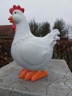 Beeld, garden statue white chicken - 42 cm - polyresin