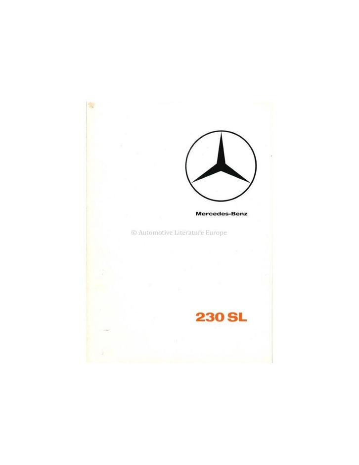 1965 MERCEDES BENZ 230 SL BROCHURE DUITS, Boeken, Auto's | Folders en Tijdschriften, Ophalen of Verzenden