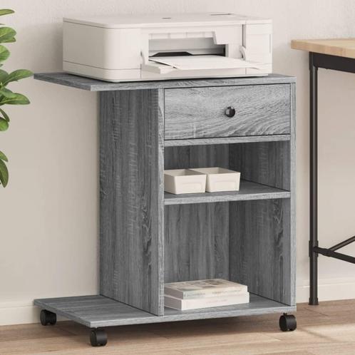 vidaXL Printerkastje met wielen 60x40x68,5 cm grijs sonoma, Computers en Software, Printers, Nieuw, Verzenden