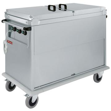 Bain-marie-wagen 3x GN 1/1, 3 T°c, deksels, kast met