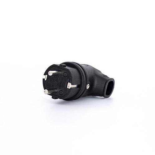 Power Solid Stekker 16A Rubber Haakse Aarde IP44 Zwart -, Doe-het-zelf en Bouw, Elektriciteit en Kabels, Verzenden