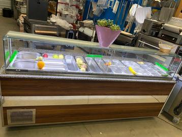 Poke bowl vitrine, saladette vitrine 2,5 m gebruikt €1450 beschikbaar voor biedingen