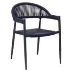 Stoel | VOLGA | Aluminium Rotan/Aluminium | Blue | Zwart, Verzenden, Nieuw in verpakking