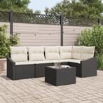 vidaXL 5-delige ligbed set met kussens bruin poly rattan, Tuin en Terras, Verzenden, Nieuw