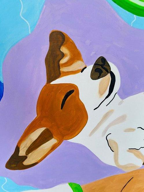 JOHANNE 8 (1974) - Chilling by the pool, Antiek en Kunst, Kunst | Schilderijen | Modern