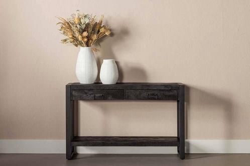 Mangohout Sidetable Winnie 120 Zwart, Huis en Inrichting, Tafels | Sidetables, Nieuw, Verzenden