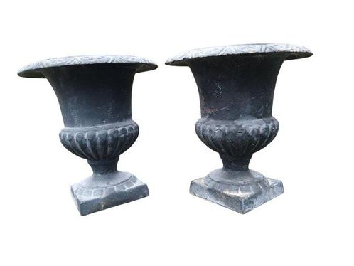Vase jardiniere grey cast Medicis style pot de fleur -, Antiek en Kunst, Curiosa en Brocante