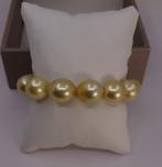 Armband Grote afmeting - Diep gouden Zuidzee parels -, Nieuw