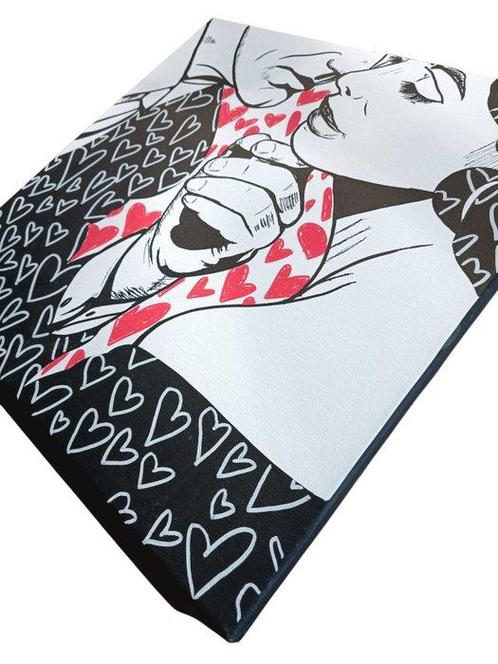Dianthus - Couple damour 2 toiles Love, Antiek en Kunst, Kunst | Schilderijen | Modern