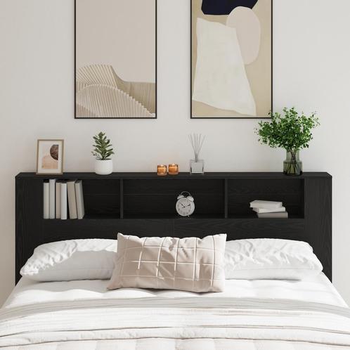 vidaXL Hoofdeinde Kast Zwart Eiken 200x18,5x104,5 cm, Huis en Inrichting, Slaapkamer | Bedden, Nieuw, Verzenden