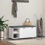 vidaXL Hallenbank met kussen Effen Wit 100 x 38 x 46 cm, Verzenden, Nieuw