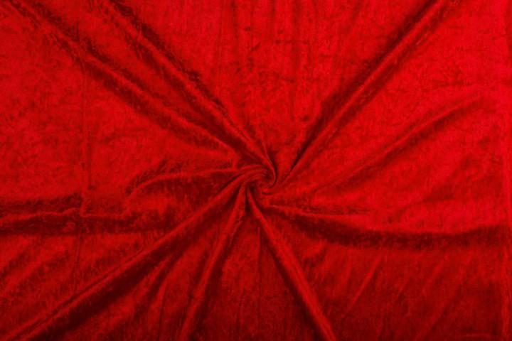 Velours rood stof - 10m rol - Polyester - Goedkoop!, Hobby en Vrije tijd, Stoffen en Lappen, Verzenden