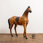 Beeld, Cavallo in posizione 50 cm - 50 cm - Leder, Hout