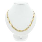 Bicolor gouden marineschakel ketting, Ophalen of Verzenden, Gebruikt, Overige kleuren, Goud