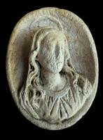 Icône - Relief gothique du XIXe siècle du buste de la Vierge, Antiquités & Art, Curiosités & Brocante