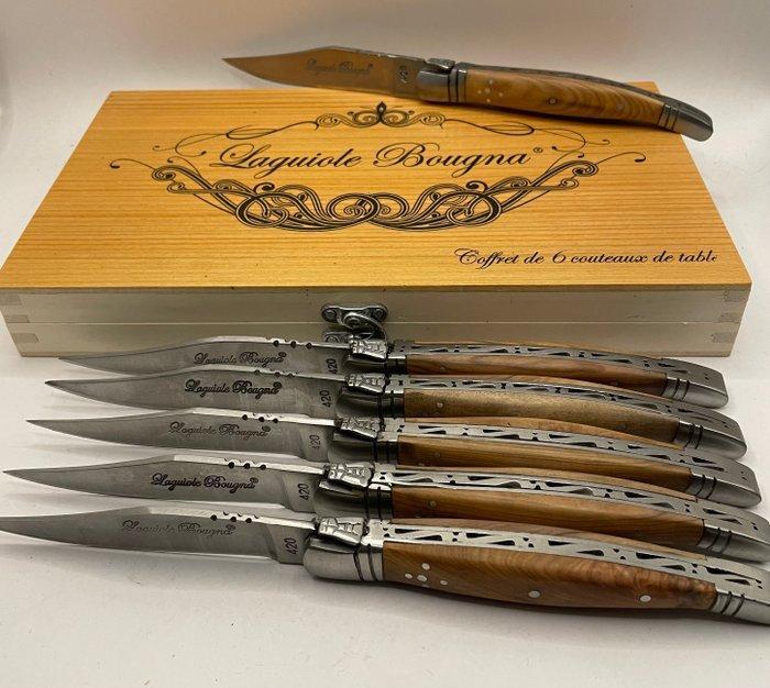 Laguiole - Bougna - Tafelmessenset - Olijfhouten Laguiole, Antiek en Kunst, Antiek | Keukengerei