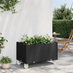 vidaXL Plantenbak met wielen 80x50x54 cm polypropeen zwart, Tuin en Terras, Verzenden, Nieuw