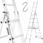 Vouwladder - 3x7 treden - werkhoogte 4,24 m - aluminium, Doe-het-zelf en Bouw, Ophalen of Verzenden, Nieuw