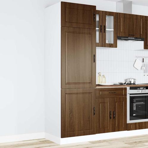 vidaXL Keukenkast Porto bewerkt hout bruin eikenkleur, Huis en Inrichting, Kasten | Overige, Nieuw, Verzenden