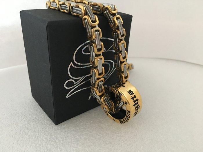 Ensemble de 2 pièces AJS : anneau de bande Cavaleiros, Verzamelen, Militaria | Algemeen