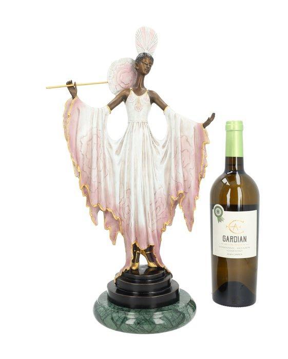 sculptuur, Art deco - 45 cm - Brons, Marmer, Antiquités & Art, Curiosités & Brocante