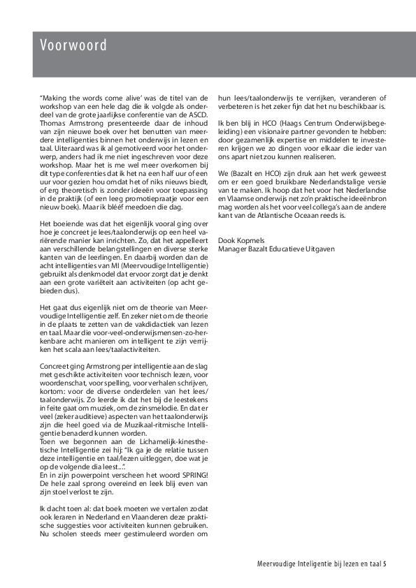 Meervoudige intelligentie bij taal en lezen 9789074233842, Boeken, Schoolboeken, Gelezen, Verzenden