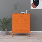 vidaXL Commode Orange 80x35x101,5 cm Acier, Neuf, Verzenden