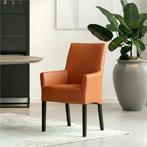 Set van 6 Leren eetkamerstoelen Just met armleuning -, Huis en Inrichting, Stoelen, Ophalen of Verzenden, Nieuw, Leer