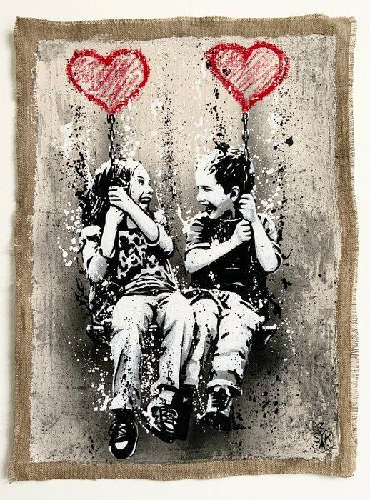 Elisée Skayzoo - La balançoire, Antiquités & Art, Art | Peinture | Moderne