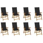 vidaXL Tuinstoelen 8 st inklapbaar met kussens massief, Verzenden, Nieuw