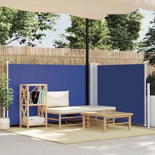 vidaXL Windscherm uittrekbaar 100x600 cm blauw, Tuin en Terras, Parasols, Nieuw, Verzenden