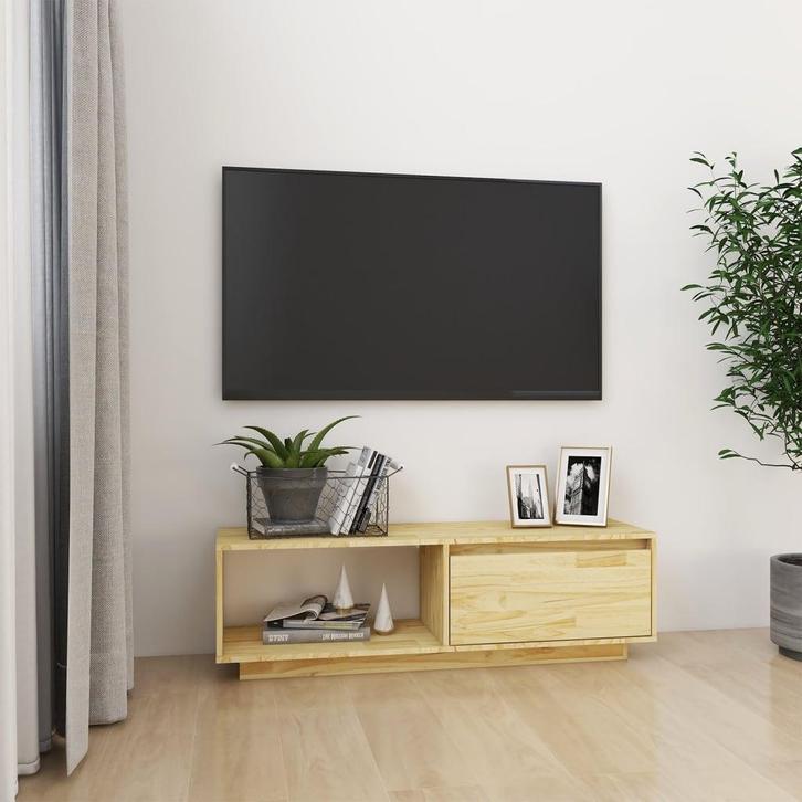 vidaXL Tv-meubel 110x30x33,5 cm massief grenenhout, Huis en Inrichting, Kasten |Televisiemeubels, Nieuw, Verzenden