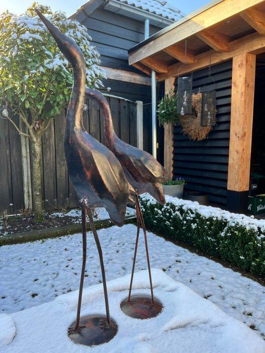 sculptuur, 2 metalen vogels sculpturen - 0 cm - Metaal, Antiquités & Art, Curiosités & Brocante