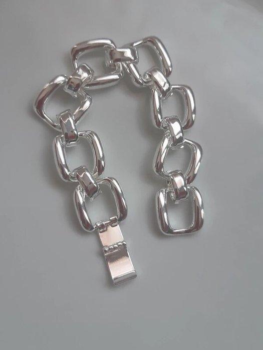 Zonder Minimumprijs - Armband Zilver - Grote mazen 925, Handtassen en Accessoires, Armbanden