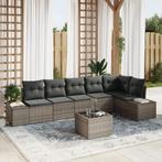 vidaXL 6-delige tuinset met kussens - Zwart Poly Rattan, Verzenden, Nieuw