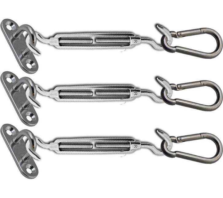 RVS Schaduwdoek ophangpakket driehoek, Tuin en Terras, Overige Tuin en Terras, Verzenden