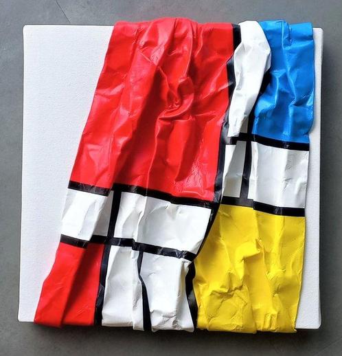 Mivillage - Mondriaan 3D - Doek B, Antiquités & Art, Art | Peinture | Moderne