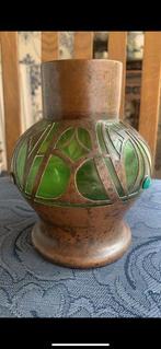 Rare Style of Koloman Moser Loetz Art Glass Copper Vase -