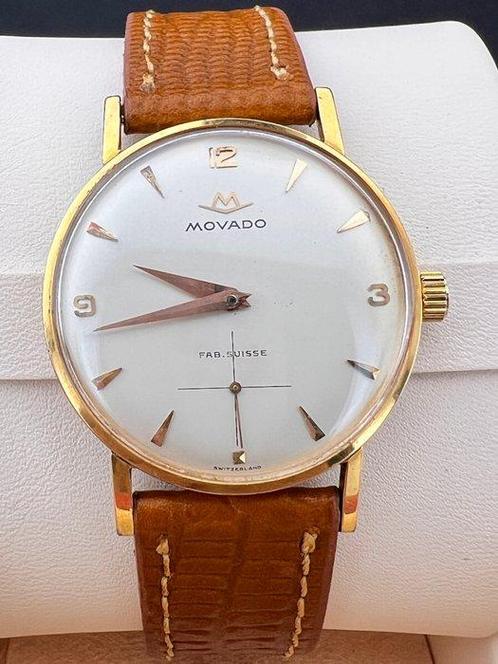 Movado - Calatrava - 58207 20M 18K Gold Plated Excellent, Handtassen en Accessoires, Horloges | Heren