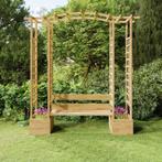 vidaXL Pergola de jardin avec banc et jardinières Bois, Verzenden