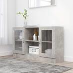 vidaXL Vitrinekast 120x30,5x70 cm bewerkt hout betongrijs, Huis en Inrichting, Verzenden, Nieuw