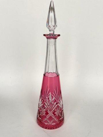 St. Louis - Karaf - Splendide et rare carafe overlay rose, Antiek en Kunst, Antiek | Glaswerk en Kristal