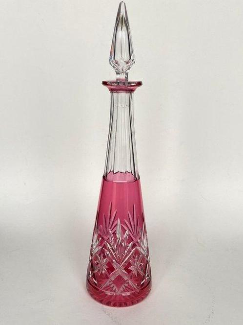 St. Louis - Karaf - Splendide et rare carafe overlay rose, Antiek en Kunst, Antiek | Glaswerk en Kristal